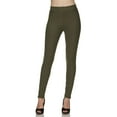thumbnail image 1 of Women's Premium Denim Color Stitch w/ Back Pocket Ankle Leggings, Olive, 1 of 1