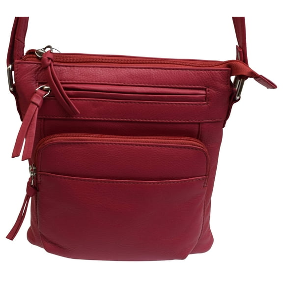 Women's Premium Genuine Leather Organizer Purse Ladies Crossbody Shoulder Bag