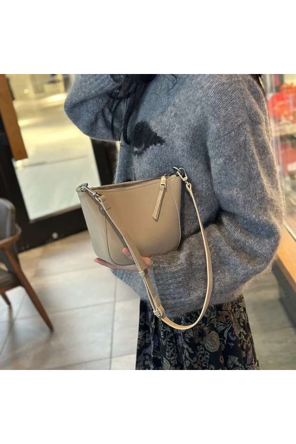 Women's Premium Genuine Leather Shoulder Bag - High-End Small Satchel with Top Layer Cowhide