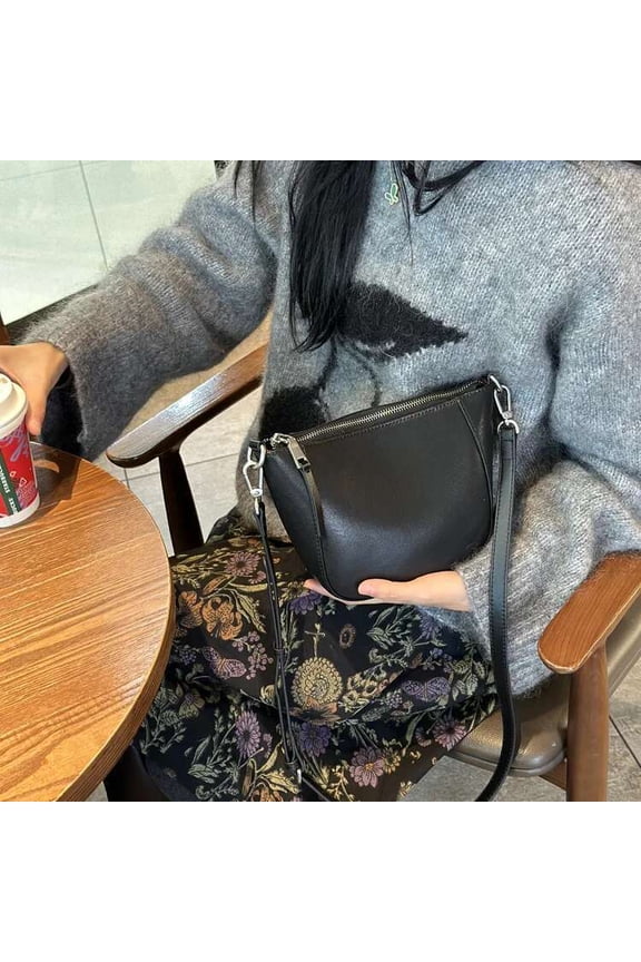 Women's Premium Genuine Leather Shoulder Bag - High-End Small Satchel with Top Layer Cowhide