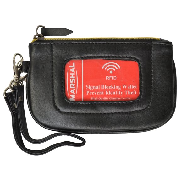 Women's Premium Leather RFID Blocking Safe Zip ID Pouch RFID P 1110 (C)