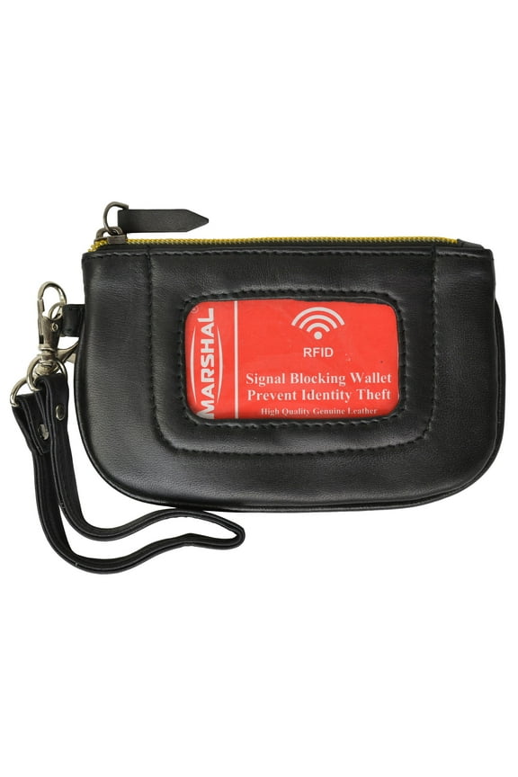 Women's Premium Leather RFID Blocking Safe Zip ID Pouch RFID P 1110 (C)