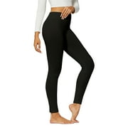 BARGAIN HONCHO Women's Premium Style High-Waist Black Fleece-Lined Leggings (Plus Size Available)