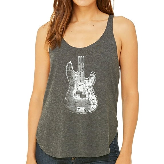Women's Premium Word Art Flowy Tank Top - Bass Guitar