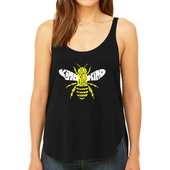 Women's Premium Word Art Flowy Tank Top - Bee Kind
