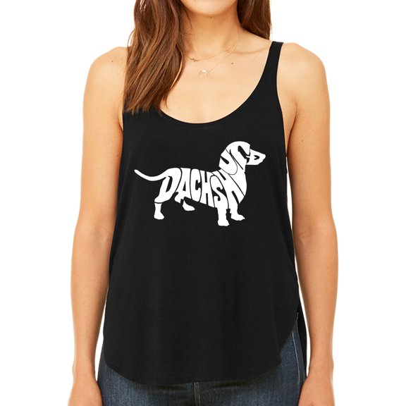 Women's Premium Word Art Flowy Tank Top - Dachshund