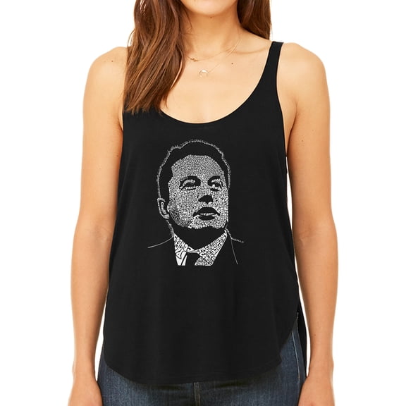 Women's Premium Word Art Flowy Tank Top - Elon Musk