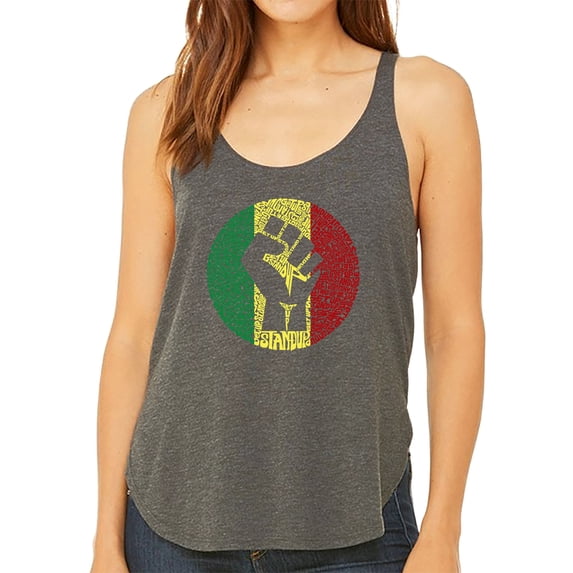 Women's Premium Word Art Flowy Tank Top - Get Up Stand Up
