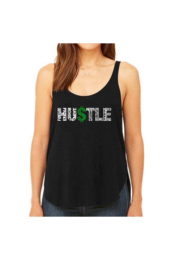 Women's Premium Word Art Flowy Tank Top - Hustle