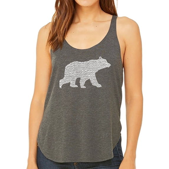 Women's Premium Word Art Flowy Tank Top - Mama Bear