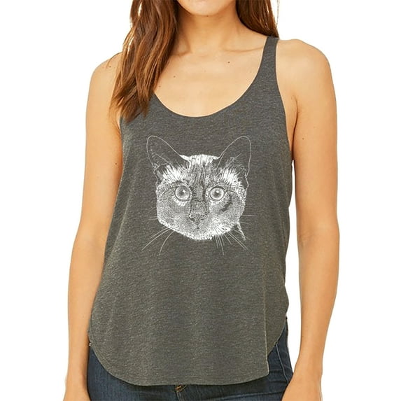 Women's Premium Word Art Flowy Tank Top - Siamese Cat