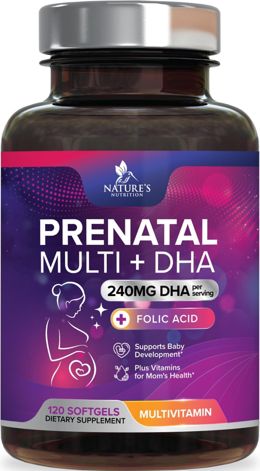 Women's Prenatal Multivitamin with Folic Acid & DHA, Prenatal Vitamins