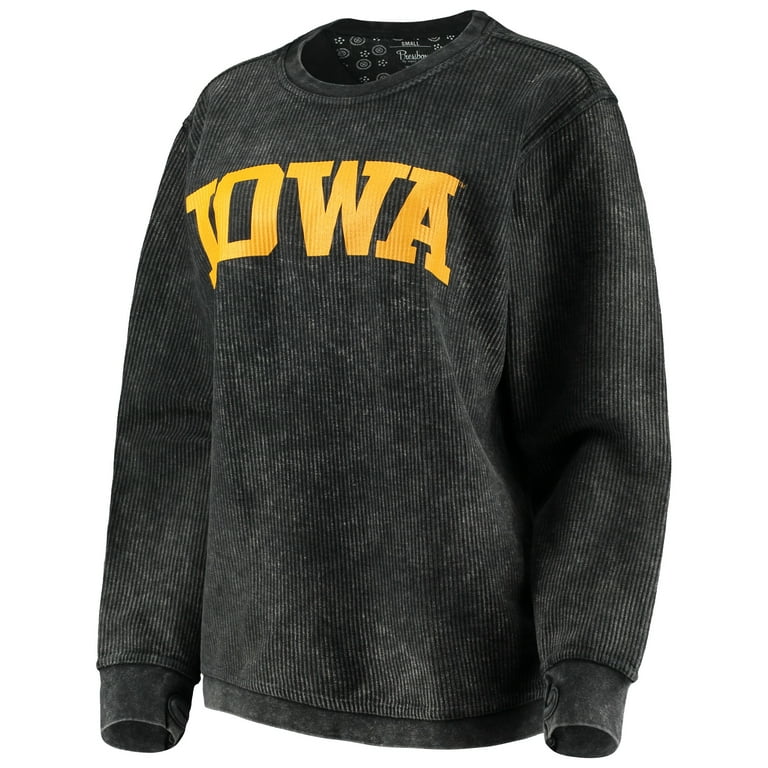 Women s Pressbox Black Iowa Hawkeyes Comfy Cord Vintage Wash Basic