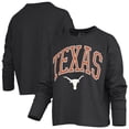thumbnail image 1 of Women's Pressbox Black Texas Longhorns Motley Boxy Waist-Length Long Sleeve T-Shirt, 1 of 3