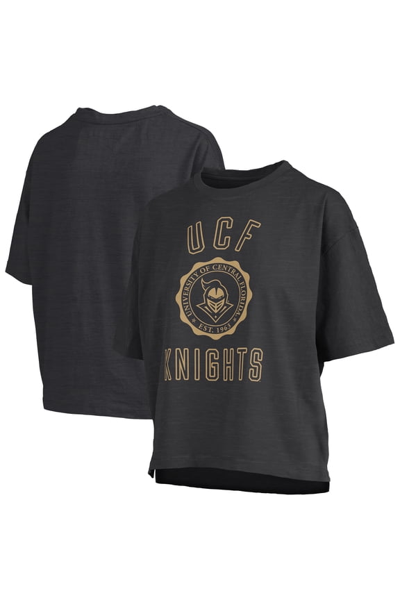 Women's Pressbox Black UCF Knights Motley Crew Bishop Waist Length Oversized Slub T-Shirt