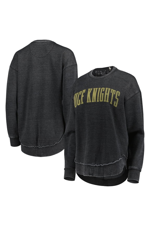 Women's Pressbox Black UCF Knights Vintage Wash Pullover Sweatshirt