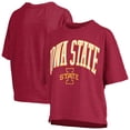 thumbnail image 1 of Women's Pressbox Cardinal Iowa State Cyclones Nelson Arch Over Logo Waist Length Oversized Slub T-Shirt, 1 of 3