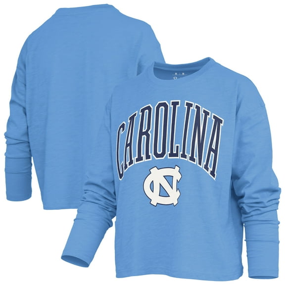 Women's Pressbox Carolina Blue North Carolina Tar Heels Motley Boxy Waist-Length Long Sleeve T-Shirt