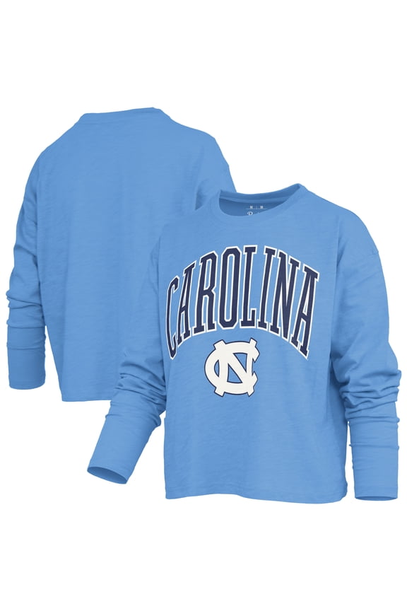 Women's Pressbox Carolina Blue North Carolina Tar Heels Motley Boxy Waist-Length Long Sleeve T-Shirt