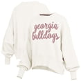 thumbnail image 1 of Women's Pressbox Cream Georgia Bulldogs Chelsea Oversized Pullover Sweatshirt, 1 of 3