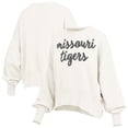 thumbnail image 1 of Women's Pressbox Cream Missouri Tigers Oversized Chelsea Waist Length Pullover Sweatshirt, 1 of 3