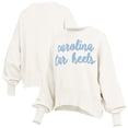 thumbnail image 1 of Women's Pressbox Cream North Carolina Tar Heels Oversized Chelsea Waist Length Pullover Sweatshirt, 1 of 3