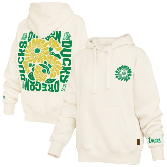 Women's Pressbox Cream Oregon Ducks Elena Janise Hoodie