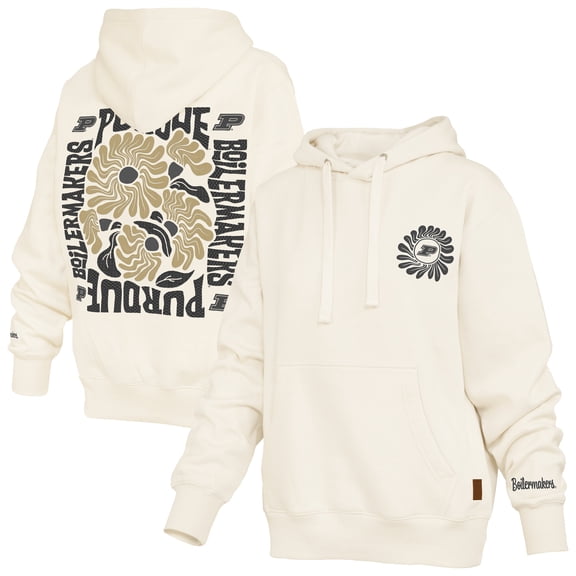 Women's Pressbox Cream Purdue Boilermakers Elena Janise Hoodie