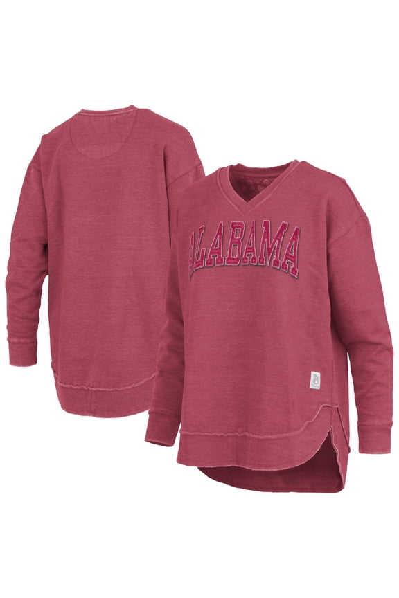 Women's Pressbox Crimson Alabama Crimson Tide Westin Poncho V-Neck Pullover Sweatshirt