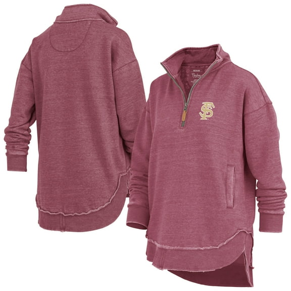 Women's Pressbox Garnet Florida State Seminoles Northfork Sojourn Poncho Quarter-Zip Sweatshirt