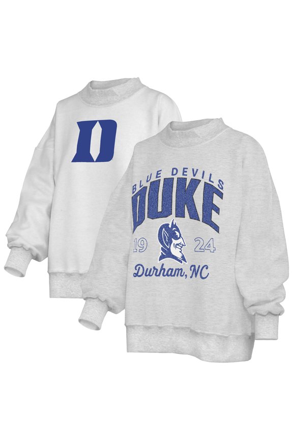 Women's Pressbox  Gray Duke Blue Devils Reversible Sweatshirt