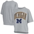 thumbnail image 1 of Women's Pressbox  Gray Michigan Wolverines Nelson T-Shirt, 1 of 3