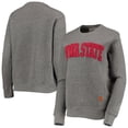 thumbnail image 1 of Women's Pressbox Heather Charcoal Iowa State Cyclones Moose Quilted Pullover Sweatshirt, 1 of 4