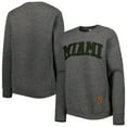 thumbnail image 1 of Women's Pressbox Heather Charcoal Miami Hurricanes Moose Quilted Pullover Sweatshirt, 1 of 4