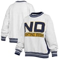 thumbnail image 1 of Women's Pressbox Heather Gray/Navy Notre Dame Fighting Irish Endzone Crewneck Sweatshirt, 1 of 3