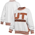 thumbnail image 1 of Women's Pressbox Heather Gray/Texas Orange Texas Longhorns Endzone Crewneck Sweatshirt, 1 of 3