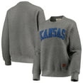 thumbnail image 1 of Women's Pressbox Heather Charcoal Kansas Jayhawks Moose Quilted Pullover Sweatshirt, 1 of 4