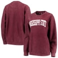 thumbnail image 1 of Women's Pressbox Maroon Mississippi State Bulldogs Comfy Cord Vintage Wash Basic Arch Pullover Sweatshirt, 1 of 3