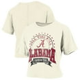 thumbnail image 1 of Women's Pressbox Natural Alabama Crimson Tide Vintage Wash Waist-Length Slub-T-Shirt, 1 of 3