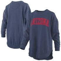 Women's Pressbox  Navy Arizona Wildcats Melange Poncho Vintage Fleece Long Sleeve Pullover Sweatshirt