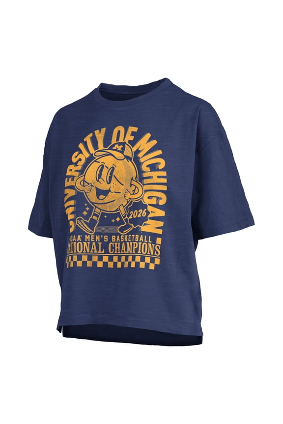 Women's Pressbox Navy Michigan Wolverines 2026 NCAA Men's Basketball National Champions Motley Crew Oversized Boxy
