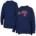 thumbnail image 1 of Women's Pressbox Navy Ole Miss Rebels Bonanza Chenille Harper Script Sweatshirt, 1 of 3