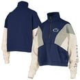 thumbnail image 1 of Women's Pressbox  Navy Penn State Nittany Lions Ferrara Color Block Quarter-Zip Sweatshirt, 1 of 3