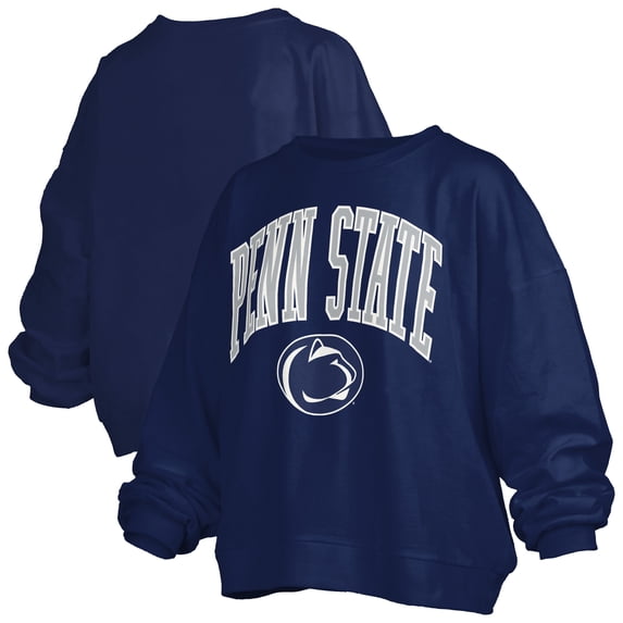 Women's Pressbox Navy Penn State Nittany Lions Plus Size Nelson Janise Sweatshirt