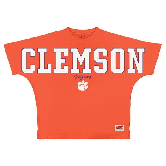 Women's Pressbox Orange Clemson Tigers Flannigan Oversized T-Shirt