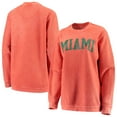 thumbnail image 1 of Women's Pressbox Orange Miami Hurricanes Comfy Cord Vintage Wash Basic Arch Pullover Sweatshirt, 1 of 3