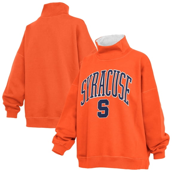 Women's Pressbox Orange Syracuse Orange Oversized Mock Neck Sweatshirt
