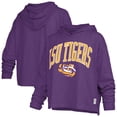 thumbnail image 1 of Women's Pressbox  Purple LSU Tigers Nelson Arch Over Logo Long Sleeve Hooded Slub T-Shirt, 1 of 3
