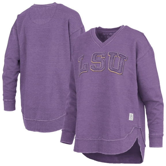 Women's Pressbox Purple LSU Tigers Westin Poncho V-Neck Pullover Sweatshirt