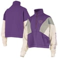 thumbnail image 1 of Women's Pressbox  Purple Washington Huskies Ferrara Color Block Quarter-Zip Sweatshirt, 1 of 3
